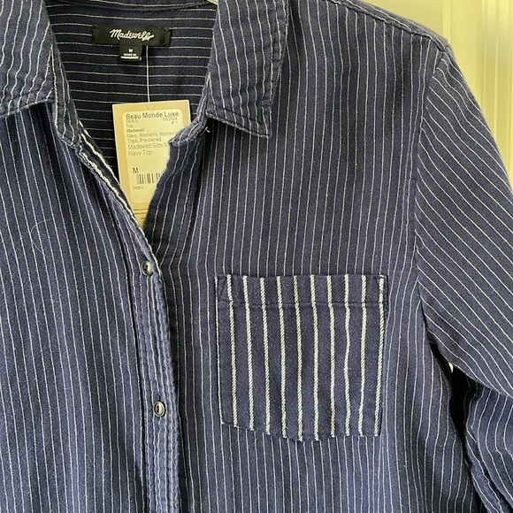 Madewell Pin Stripe Shirt - Picture 3 of 15